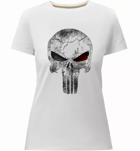 Женская премиум футболка Punisher red eye Белый фото