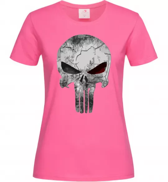 Женская футболка Punisher red eye Ярко-розовый фото