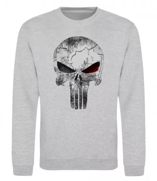 Свитшот Punisher red eye Серый меланж фото