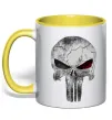 Чашка с цветной ручкой Punisher red eye Солнечно желтый фото