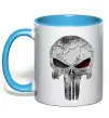 Чашка с цветной ручкой Punisher red eye Голубой фото