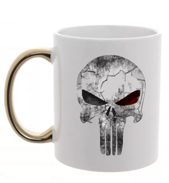 Чашка с цветной ручкой Punisher red eye Золото фото