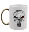 Чашка с цветной ручкой Punisher red eye Золото фото