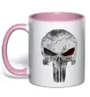 Чашка с цветной ручкой Punisher red eye Нежно розовый фото
