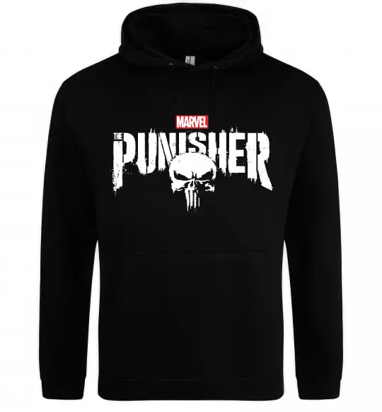 Мужская толстовка (худи) Punisher marvel Черный фото