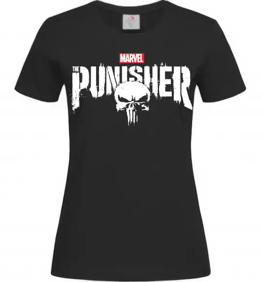 Женская футболка Punisher marvel Черный фото