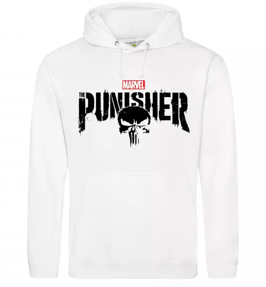 Мужская толстовка (худи) Punisher marvel Белый фото