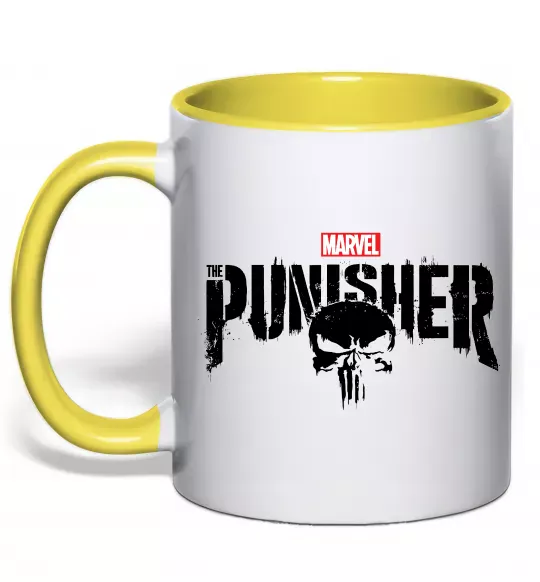 Чашка с цветной ручкой Punisher marvel Солнечно желтый фото