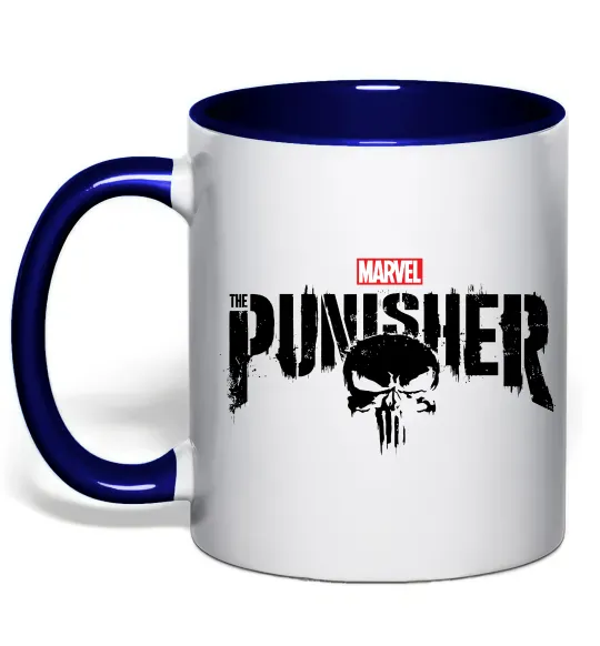 Чашка с цветной ручкой Punisher marvel Глубокий темно-синий фото