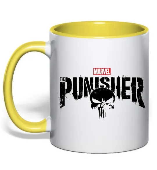 Чашка з кольоровою ручкою Punisher marvel Лимонний фото
