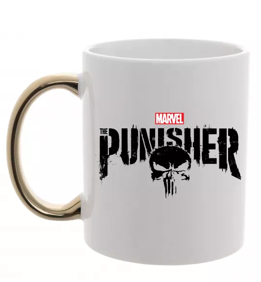 Чашка с цветной ручкой Punisher marvel Золото фото