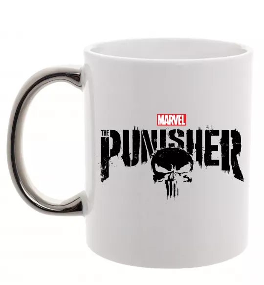 Чашка с цветной ручкой Punisher marvel Серебро фото