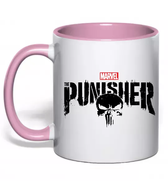 Чашка с цветной ручкой Punisher marvel Нежно розовый фото