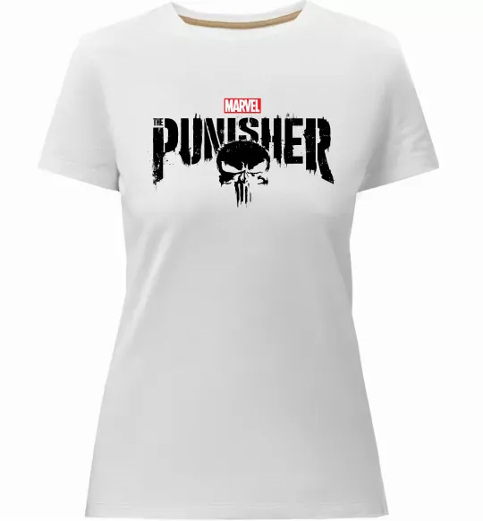 Женская премиум футболка Punisher marvel Белый фото