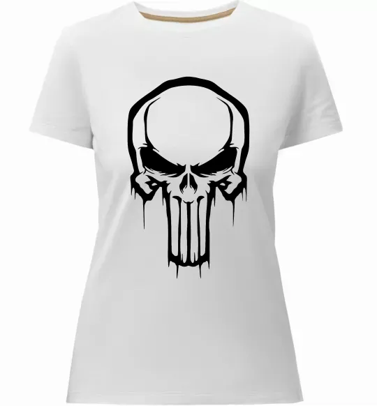 Жіноча преміум футболка Logo Punisher Білий фото