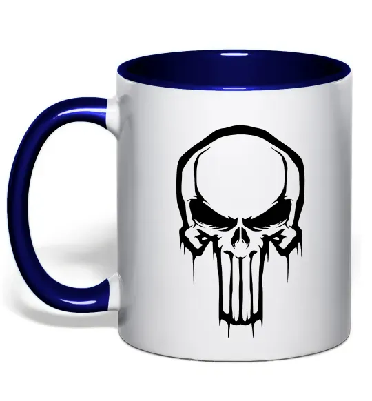Чашка з кольоровою ручкою Logo Punisher Глибокий темно-синій фото