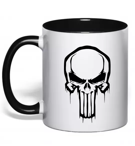 Чашка з кольоровою ручкою Logo Punisher Чорний фото