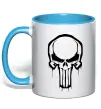Чашка з кольоровою ручкою Logo Punisher Блакитний фото
