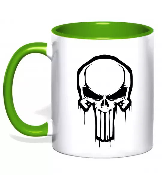 Чашка з кольоровою ручкою Logo Punisher Зелений фото