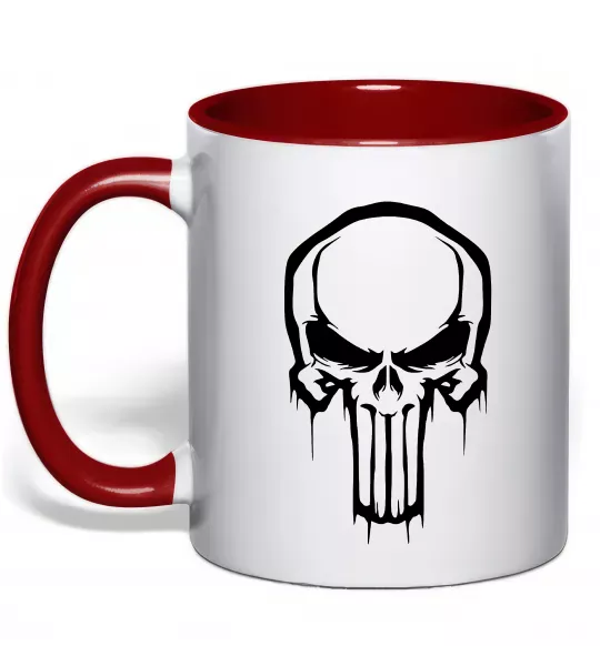 Чашка з кольоровою ручкою Logo Punisher Червоний фото