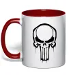Чашка з кольоровою ручкою Logo Punisher Червоний фото