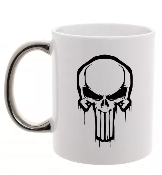 Чашка з кольоровою ручкою Logo Punisher Срібло фото