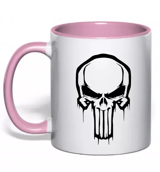 Чашка з кольоровою ручкою Logo Punisher Ніжно рожевий фото