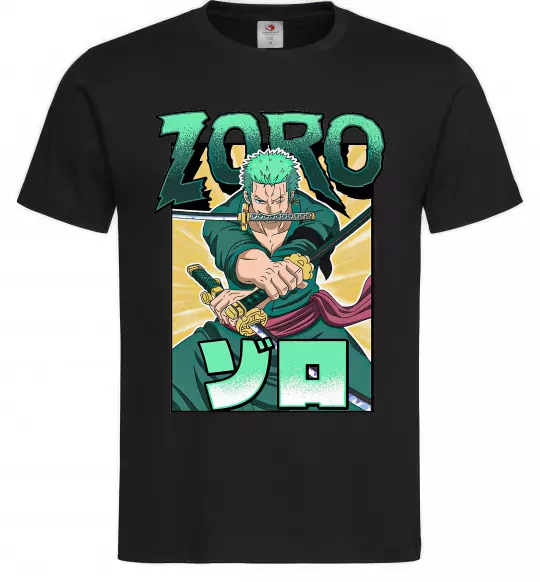 Мужская футболка One piece Зоро Черный фото