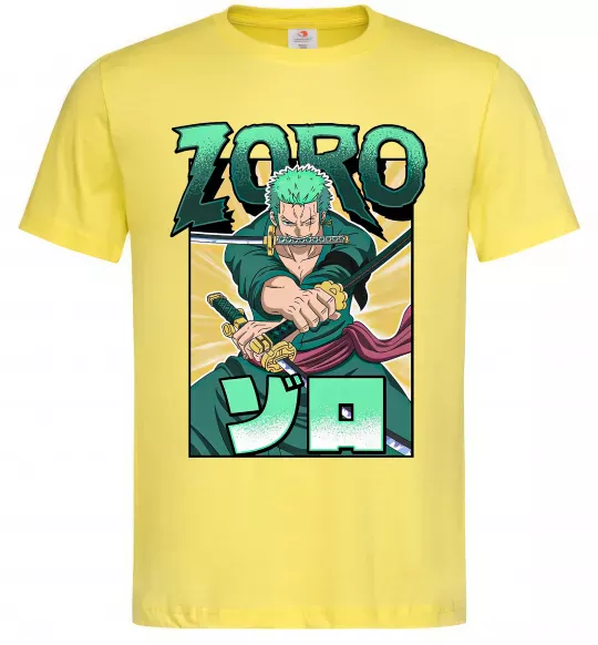 Мужская футболка One piece Зоро Лимонный фото