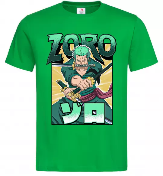 Мужская футболка One piece Зоро Зеленый фото