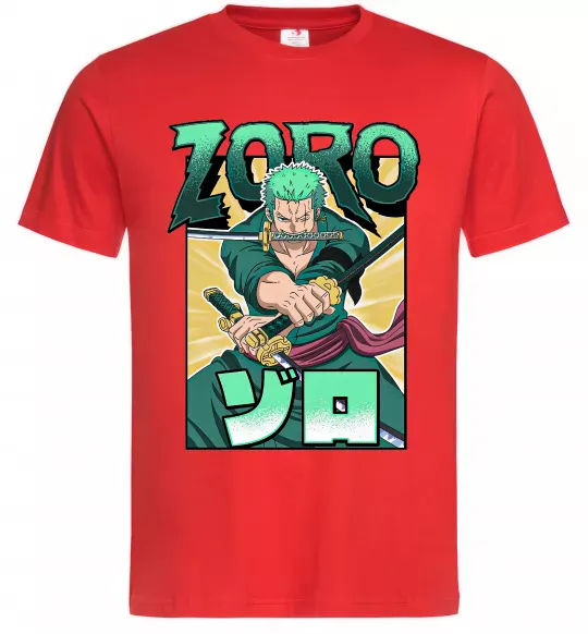 Мужская футболка One piece Зоро Красный фото