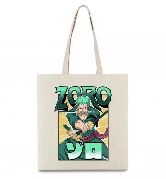 Эко-сумка One piece Зоро Бежевый фото