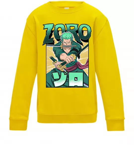 Детский Свитшот One piece Зоро Солнечно желтый фото