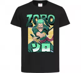 Детская футболка One piece Зоро Черный фото