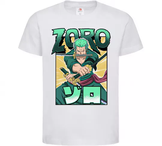 Дитяча футболка One piece Зоро Білий фото