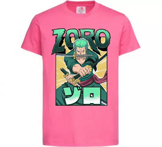 Дитяча футболка One piece Зоро Яскраво-рожевий фото
