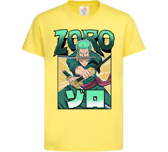 Дитяча футболка One piece Зоро Лимонний фото