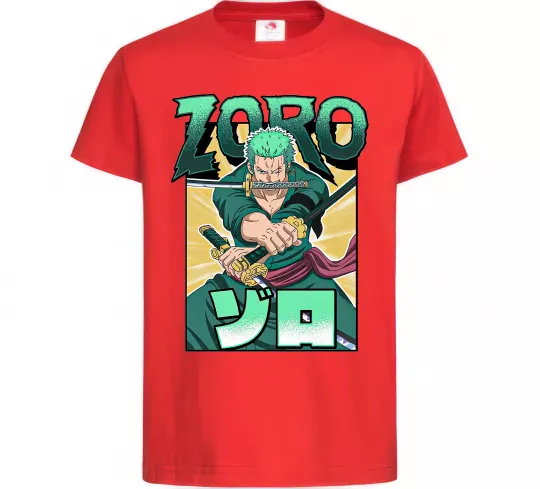 Дитяча футболка One piece Зоро Червоний фото