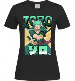 Женская футболка One piece Зоро Черный фото