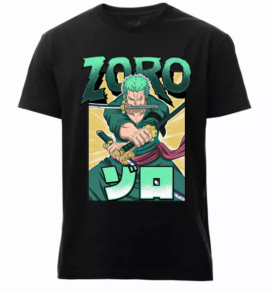 Мужская премиум футболка One piece Зоро Черный фото