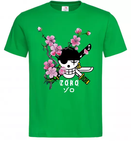 Чоловіча футболка Zoro sakura Зелений фото