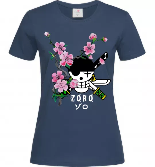 Женская футболка Zoro sakura Темно-синий фото