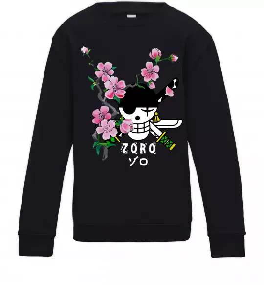 Детский Свитшот Zoro sakura Черный фото