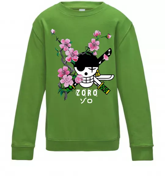 Детский Свитшот Zoro sakura Лаймовый фото