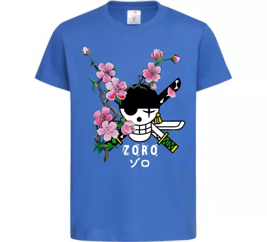 Детская футболка Zoro sakura Ярко-синий фото