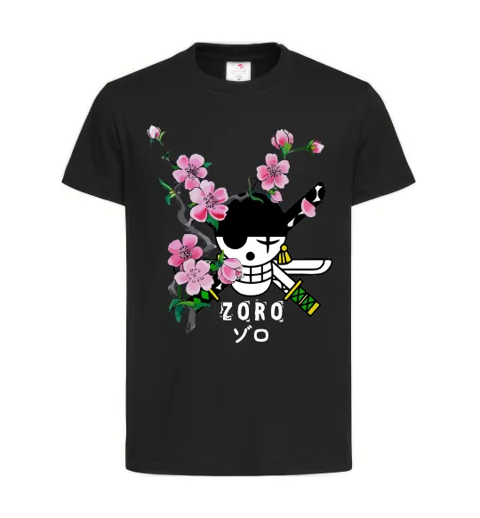 Дитяча футболка Zoro sakura Чорний фото