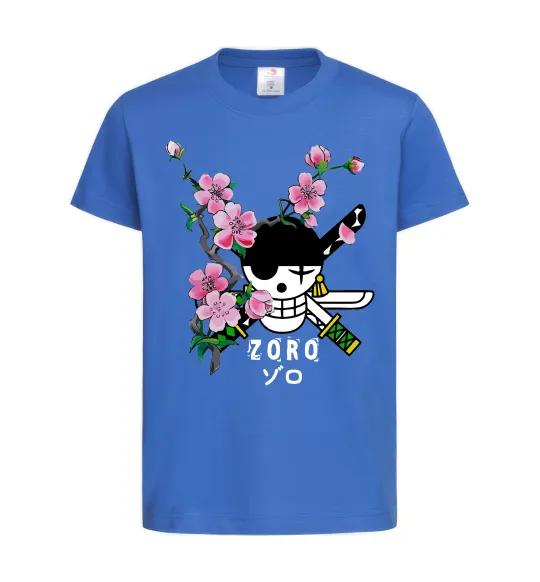 Дитяча футболка Zoro sakura Яскраво-синій фото