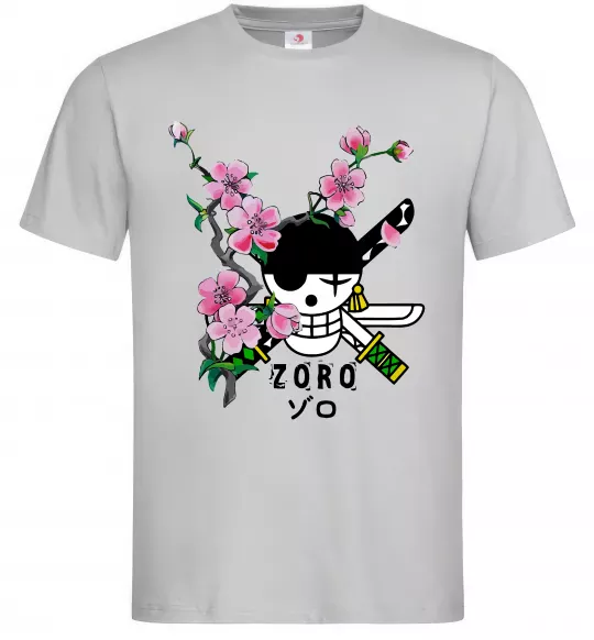 Чоловіча футболка Zoro sakura Сірий фото
