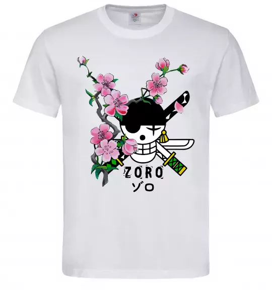 Чоловіча футболка Zoro sakura Білий фото