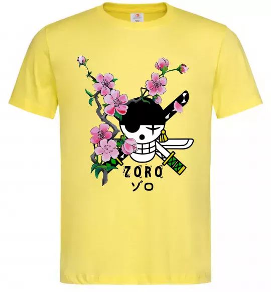 Чоловіча футболка Zoro sakura Лимонний фото